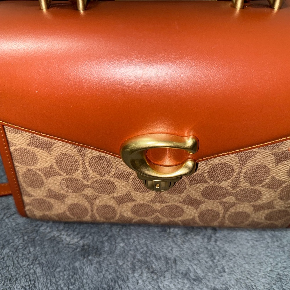 Coach Orange and Brown Shoulder Bag